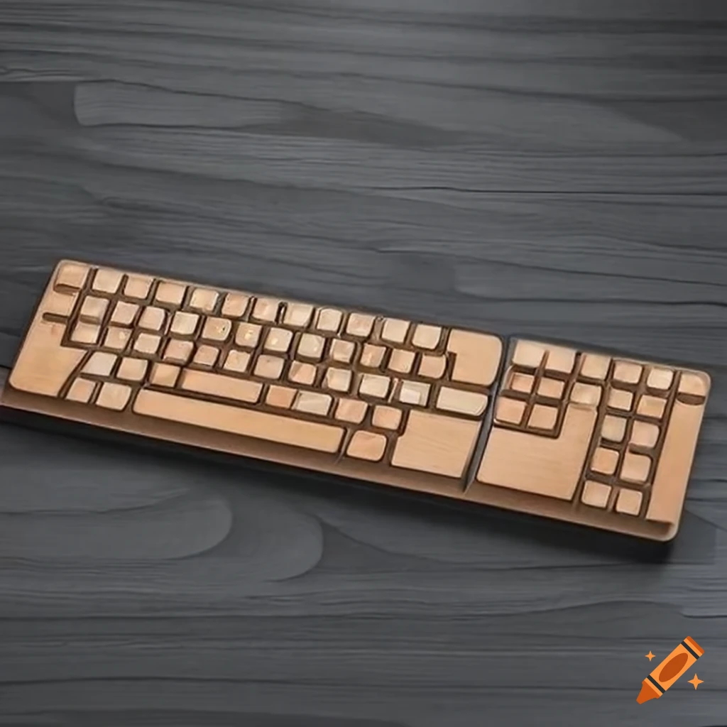 Modern wooden keyboard with sleek design