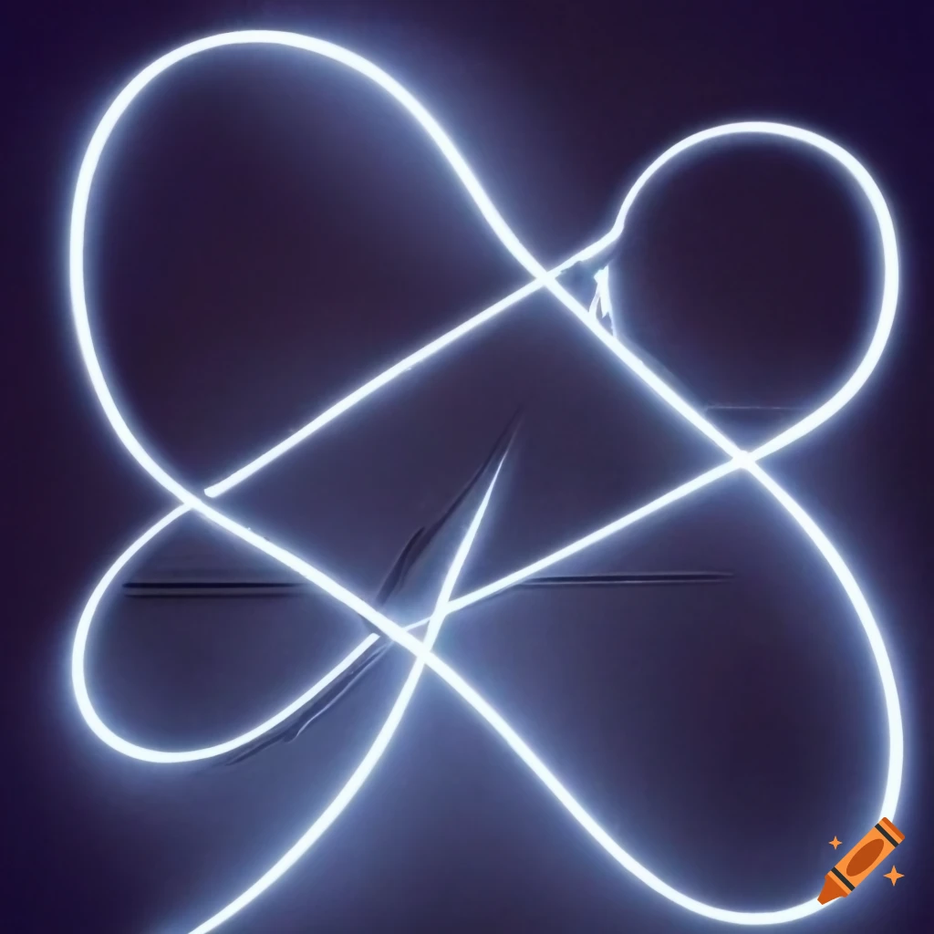 Neon sign with infinity and electricity letters for a dance club on craiyon
