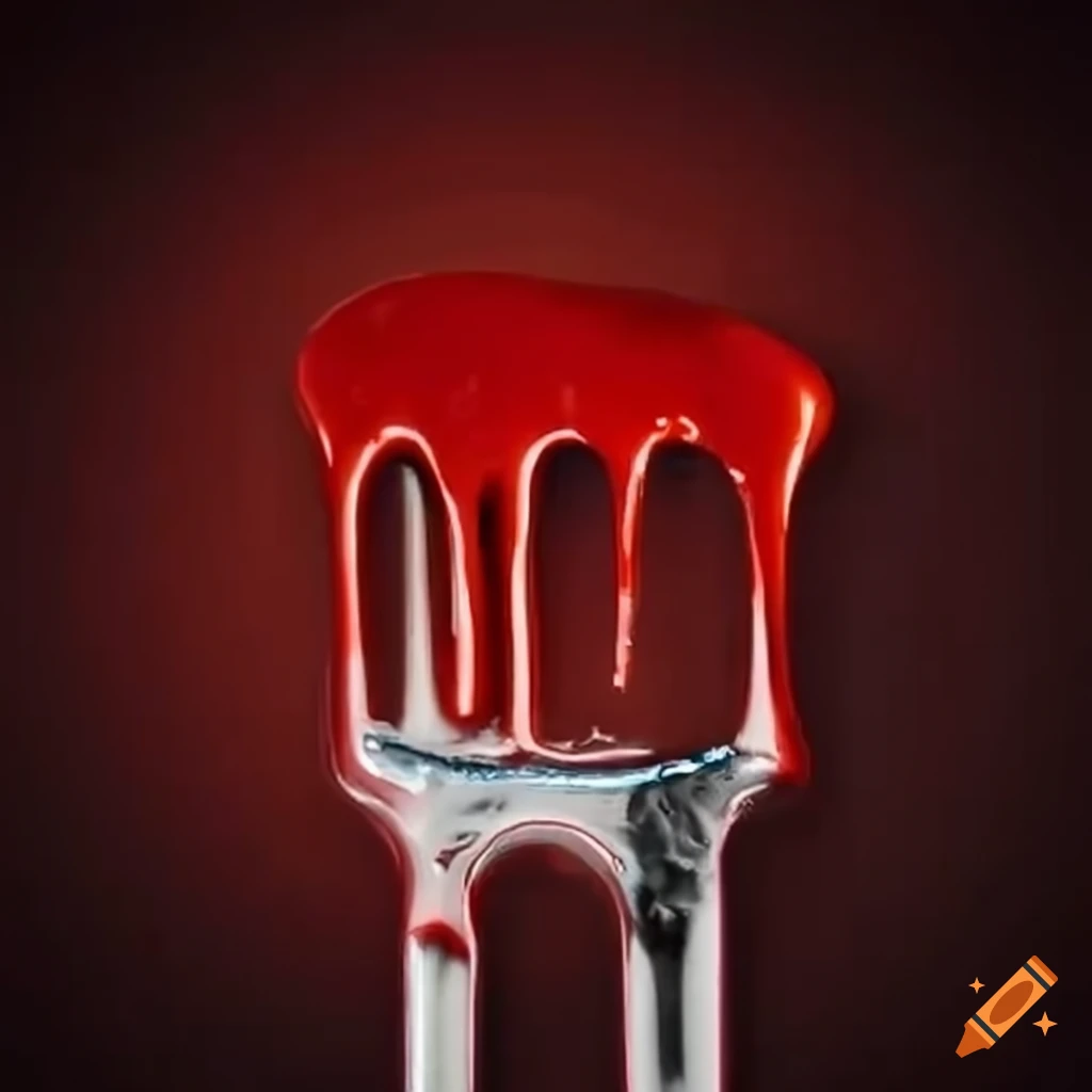 Artistic Depiction Of Blood Dripping From A Paintbrush