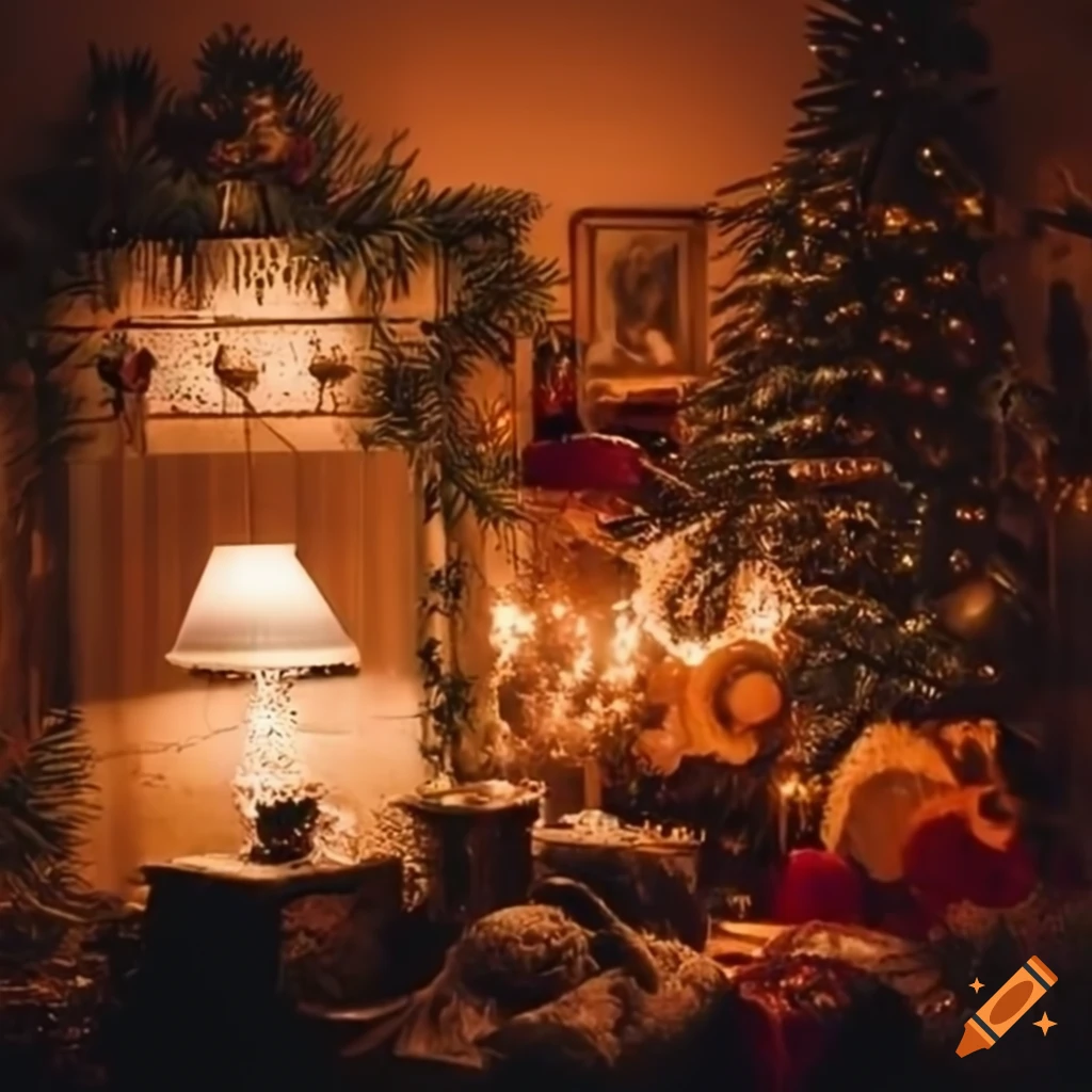 A cozy winter cabin interior with christmas decorations on Craiyon