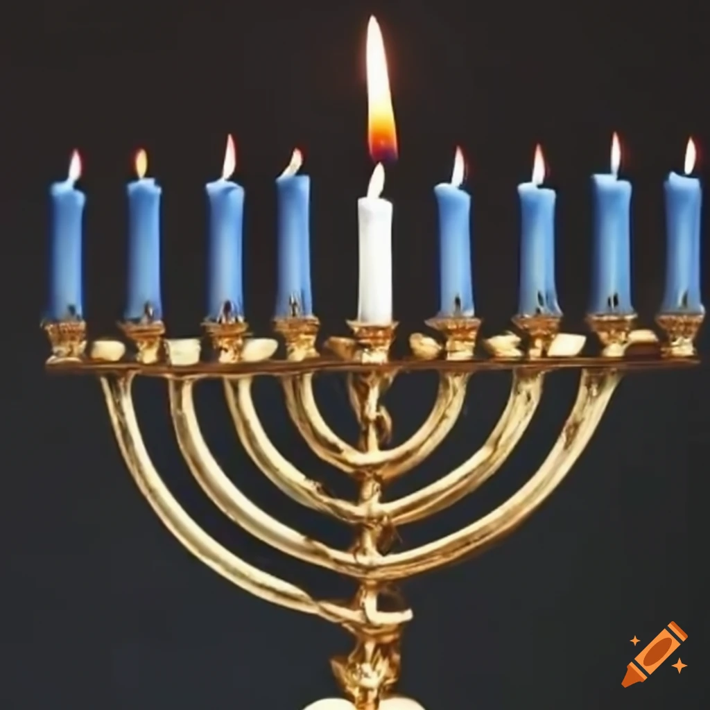 Menorah with 9 unlit candles