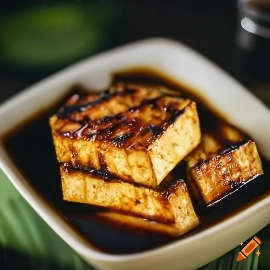 Grilled tofu with ginger and soy sauce