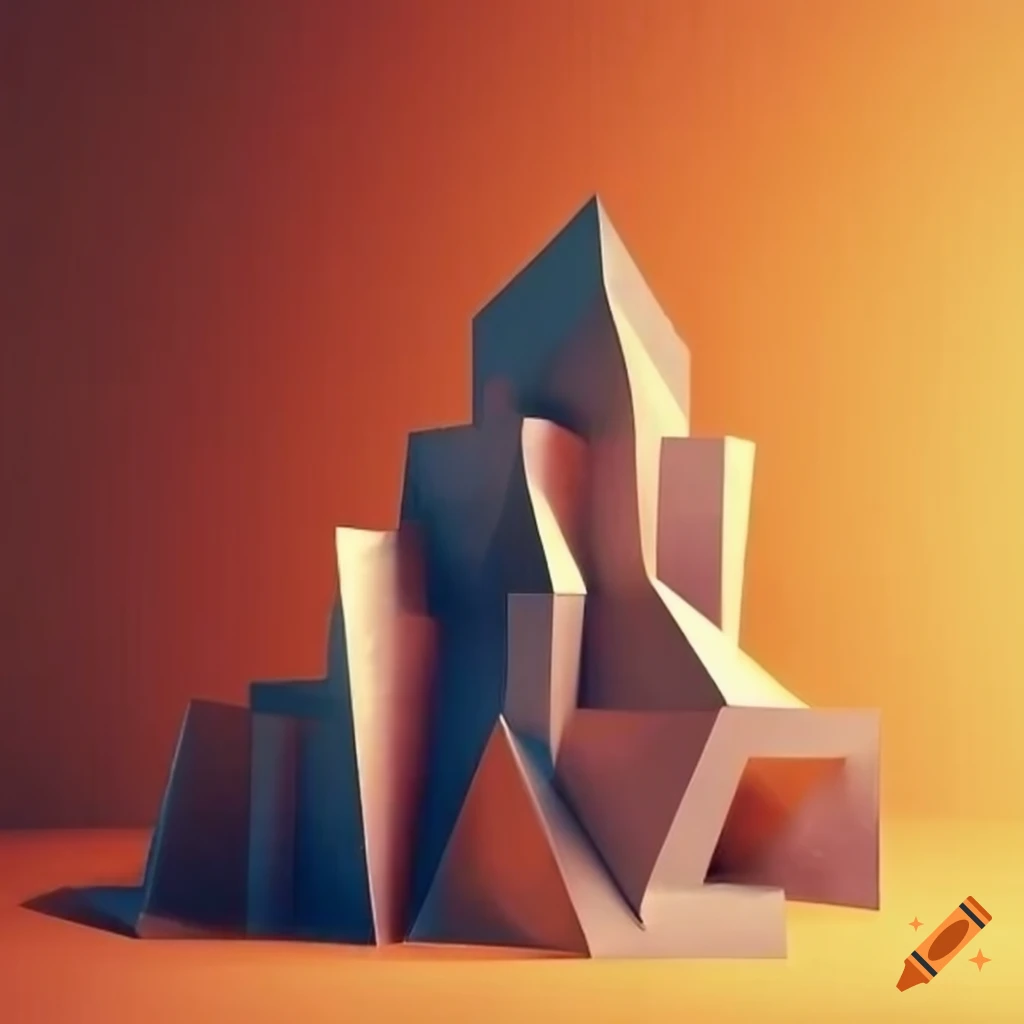 sculpture in the style of Frank Gehry and Boccioni