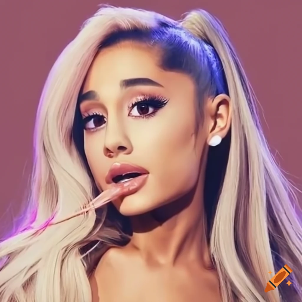 portrait of Ariana Grande with blonde hair