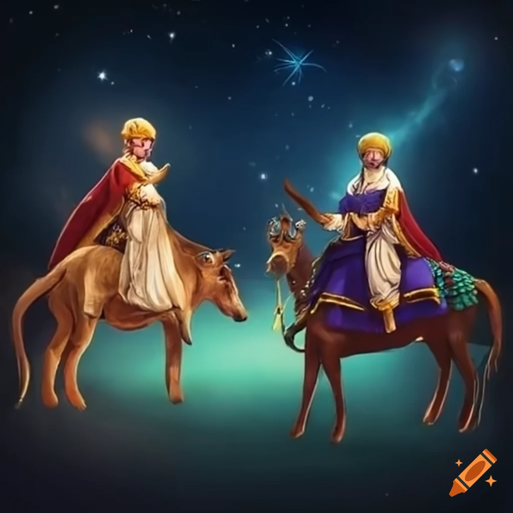 Depiction Of The Three Magi Following A Bright Star On Craiyonsexiezpix Web  Porn