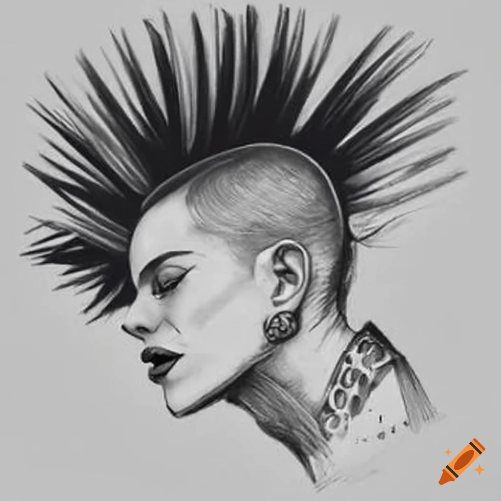 Illustration of a punk with a mohawk