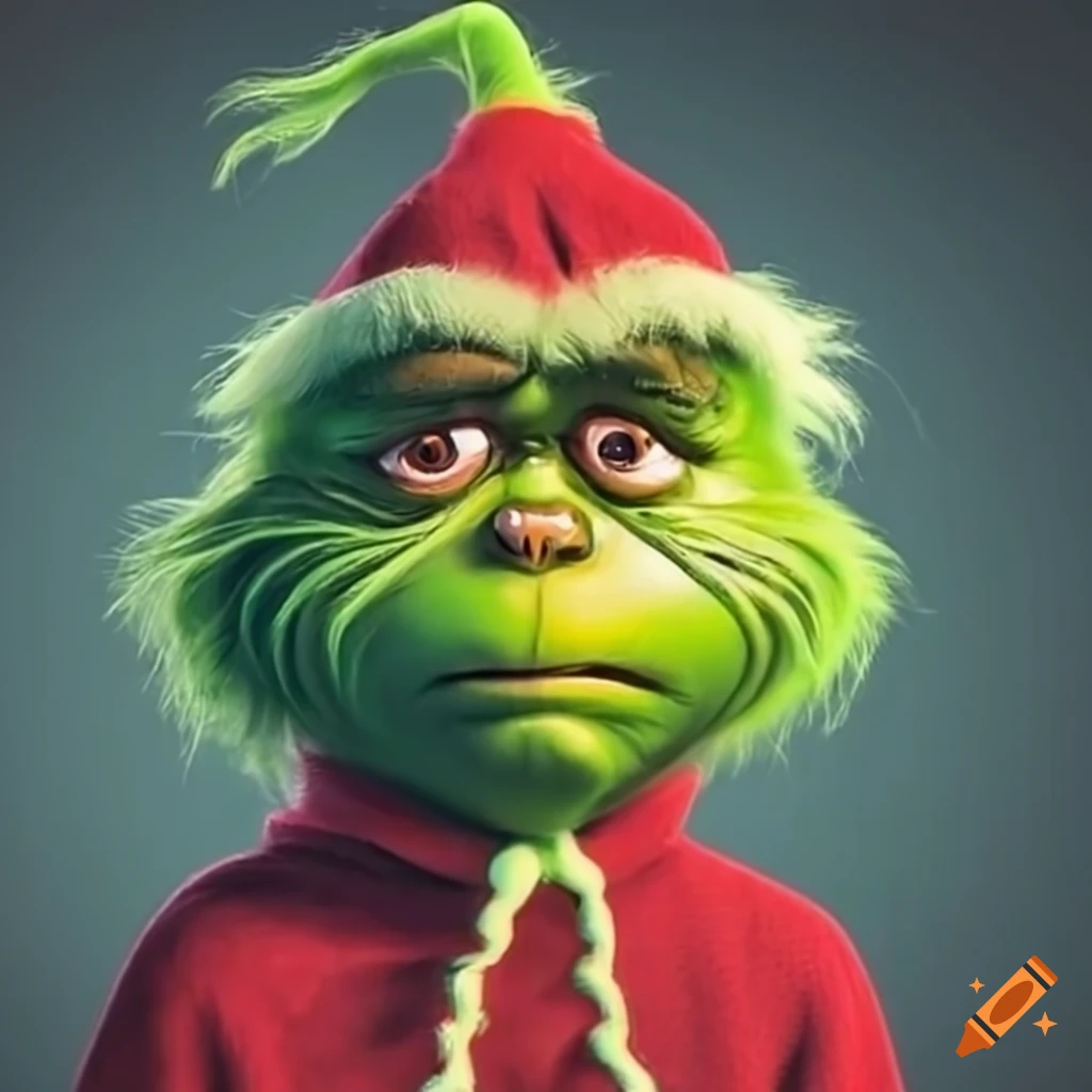 Image of a crying grinch with a big frown