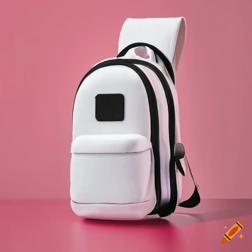 Futuristic and innovative plain white backpack design on Craiyon