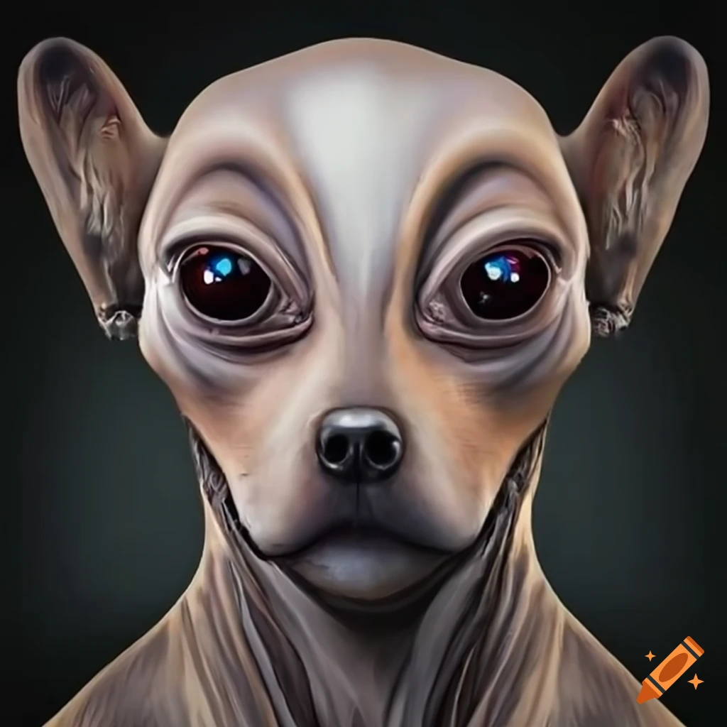 portrait of a dog-looking alien