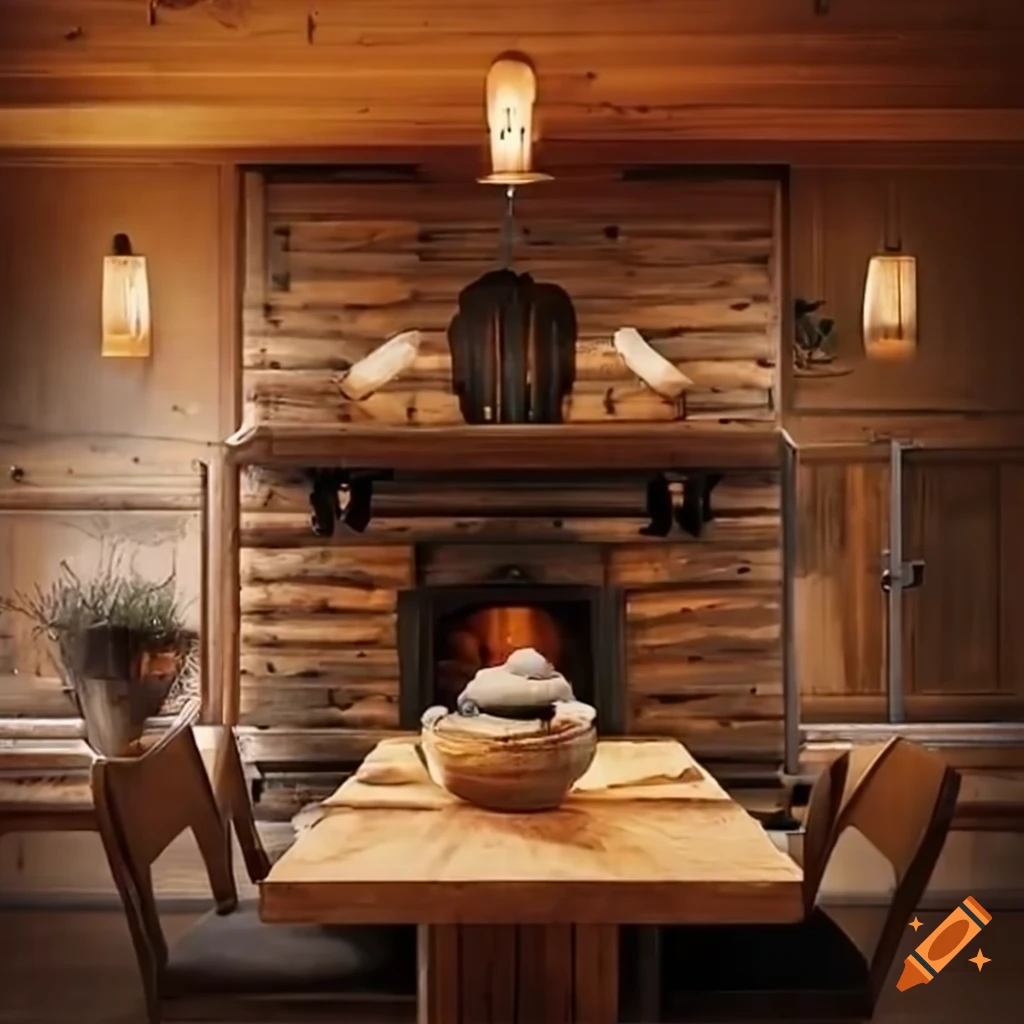 Winter Dining Room with Ski Lodge Decor