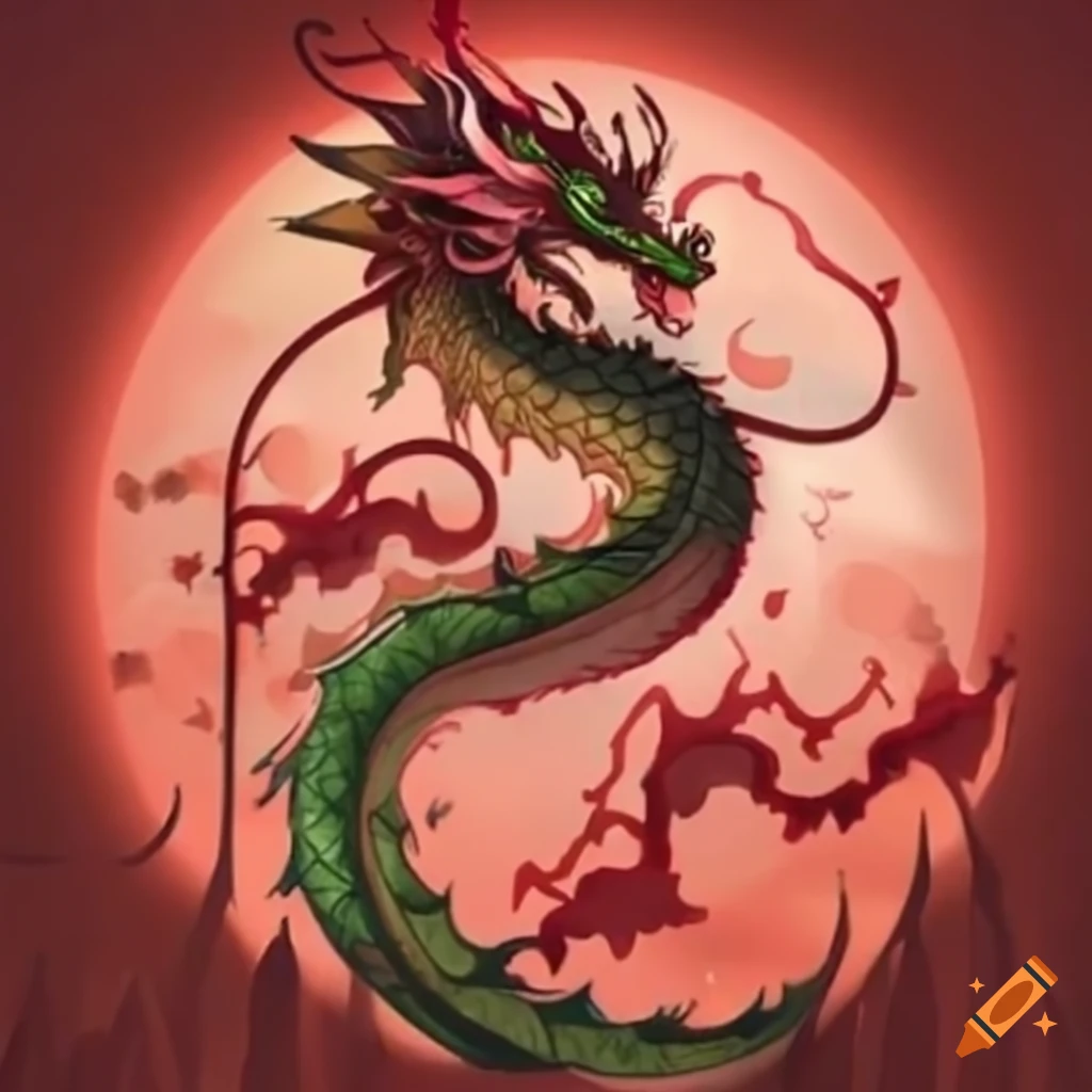 Drawing of a dragon symbolizing the year 2024
