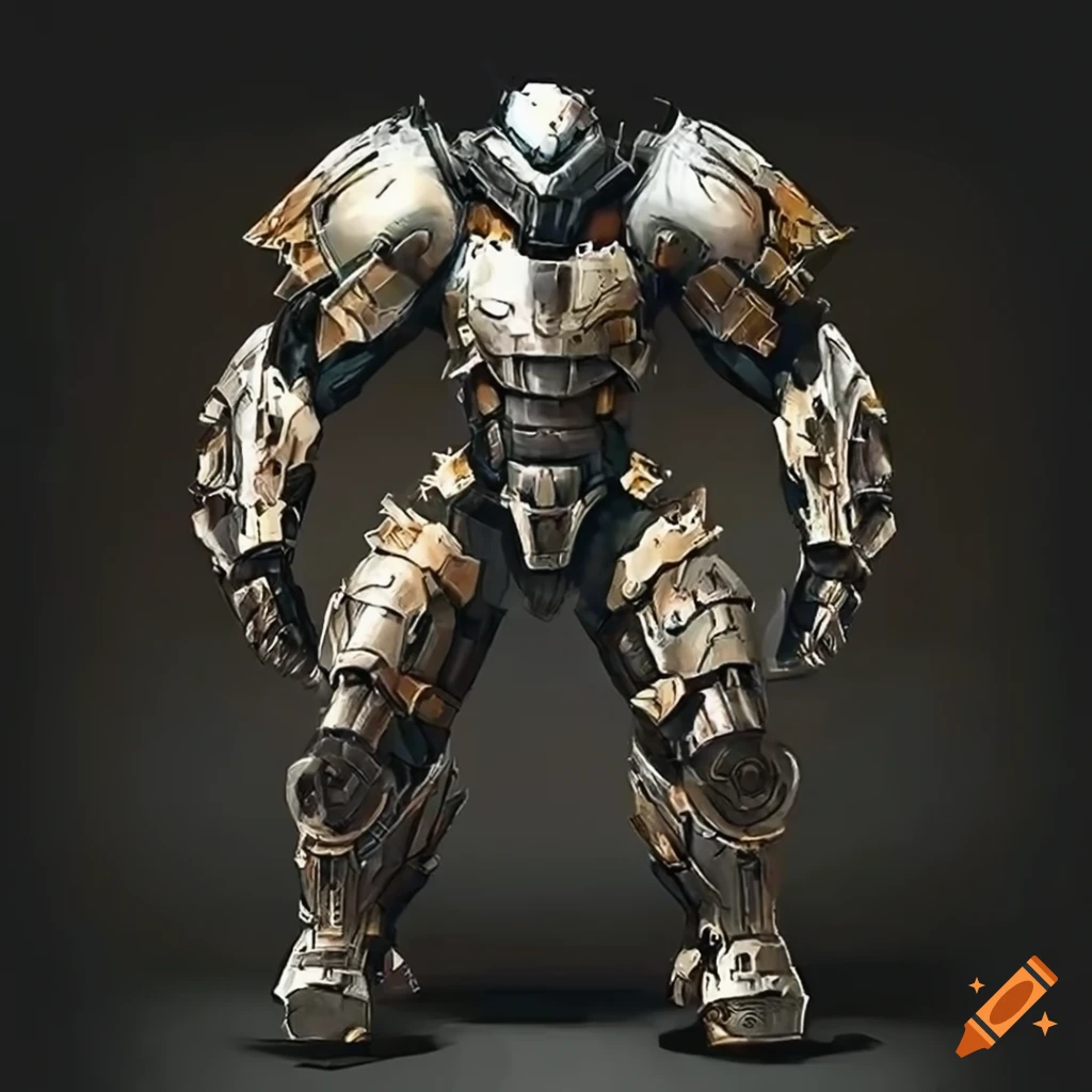 Image of a futuristic mecha with roman-inspired armor on Craiyon