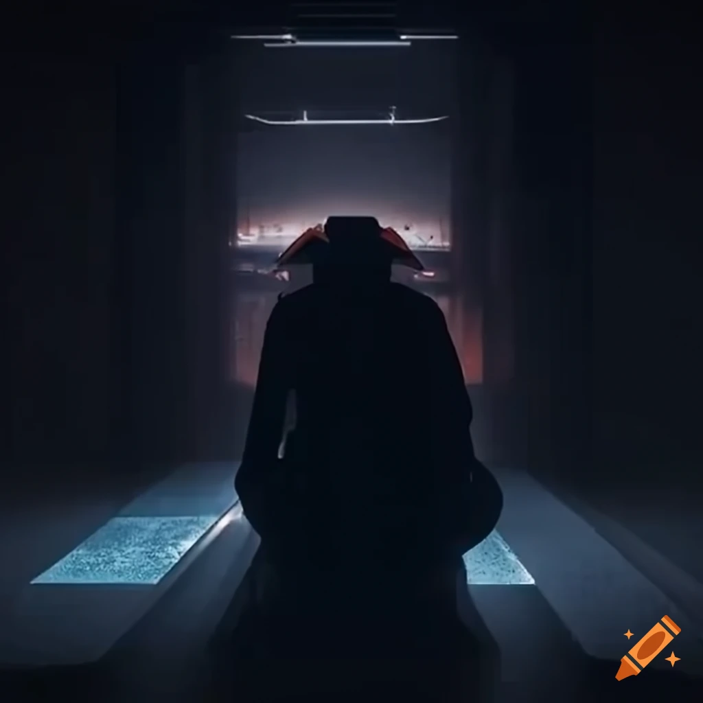 man inside Cybertruck at night