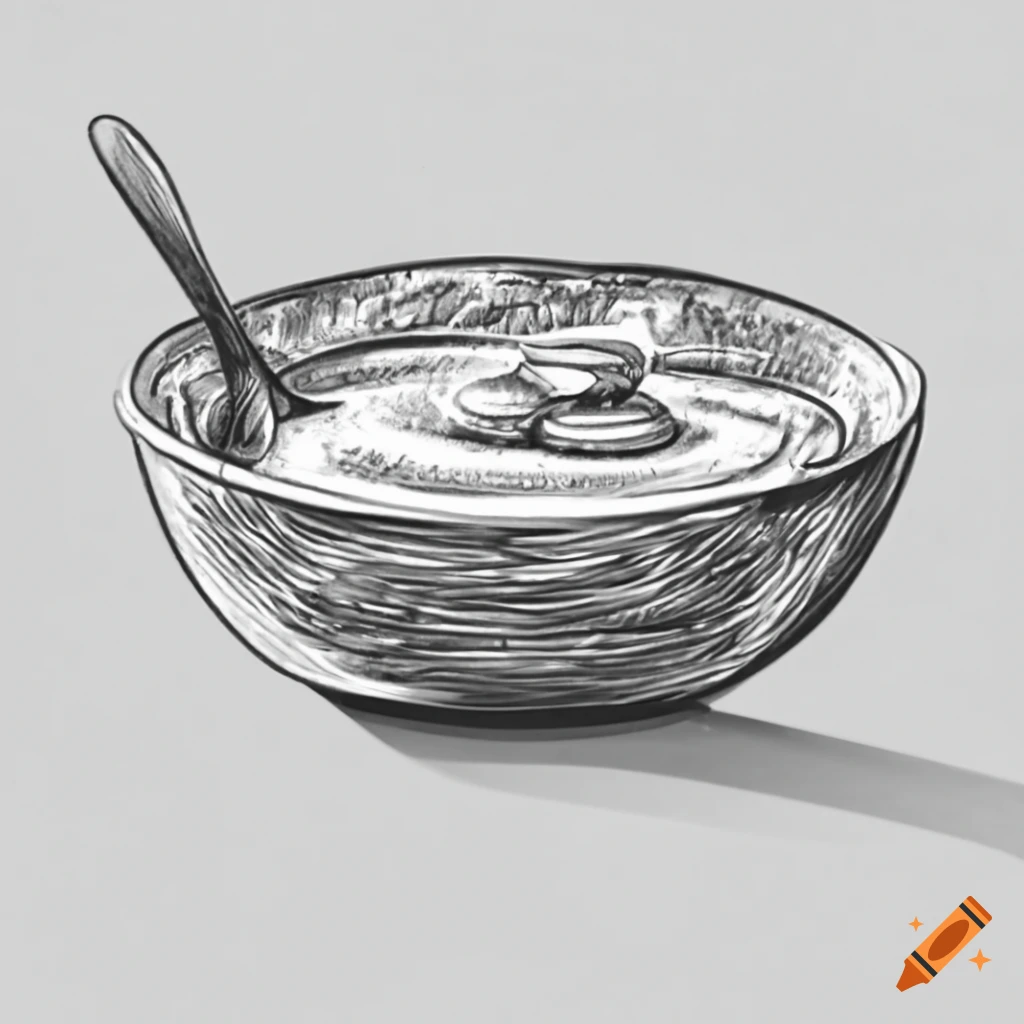 Continuous line drawing of a bowl of tomato sauce