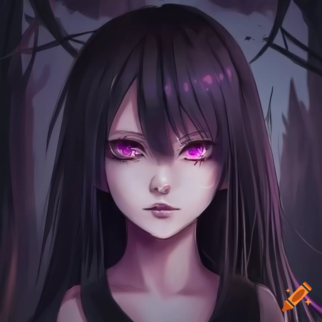 anime-style portrait of a mysterious girl