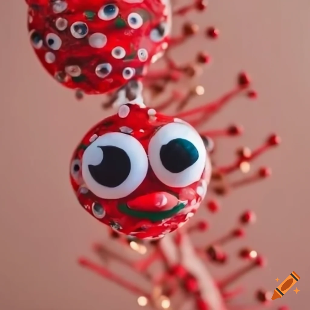 Whimsical christmas tree with googly eyes on Craiyon