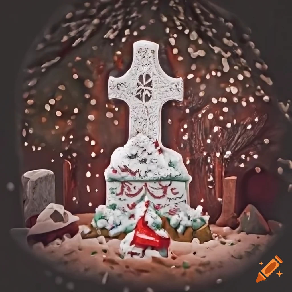 Christmas headstone decoration