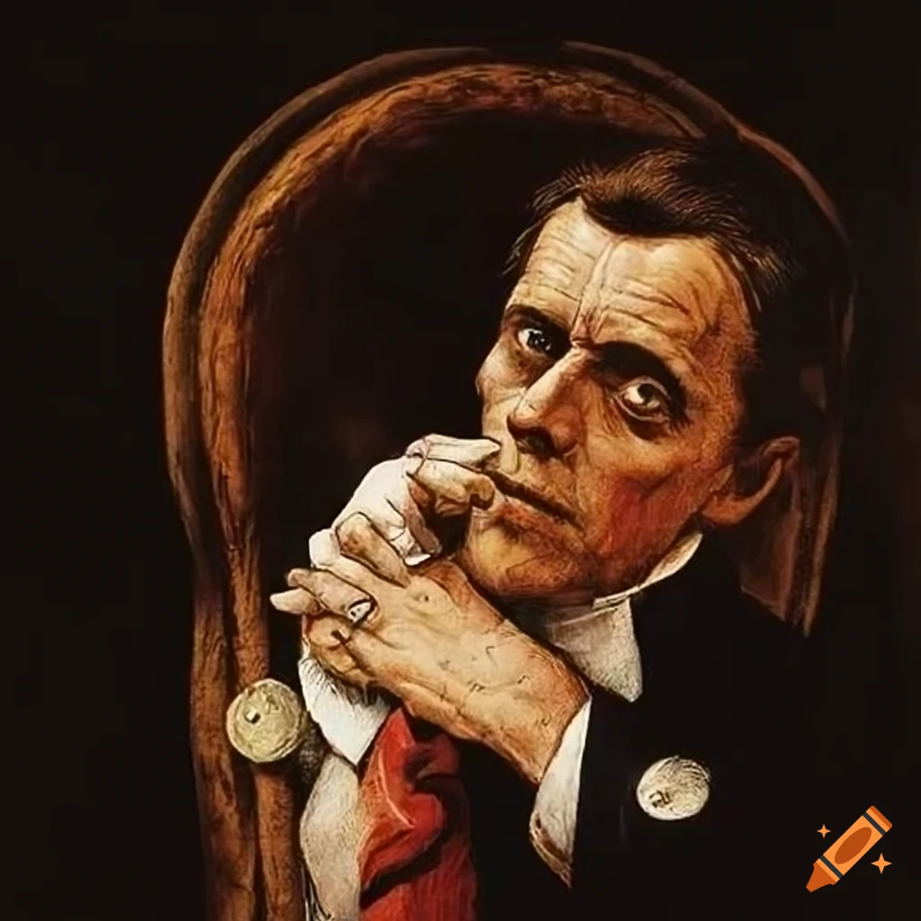 Painting of dr. jekyll and mr. hyde by norman rockwell on Craiyon