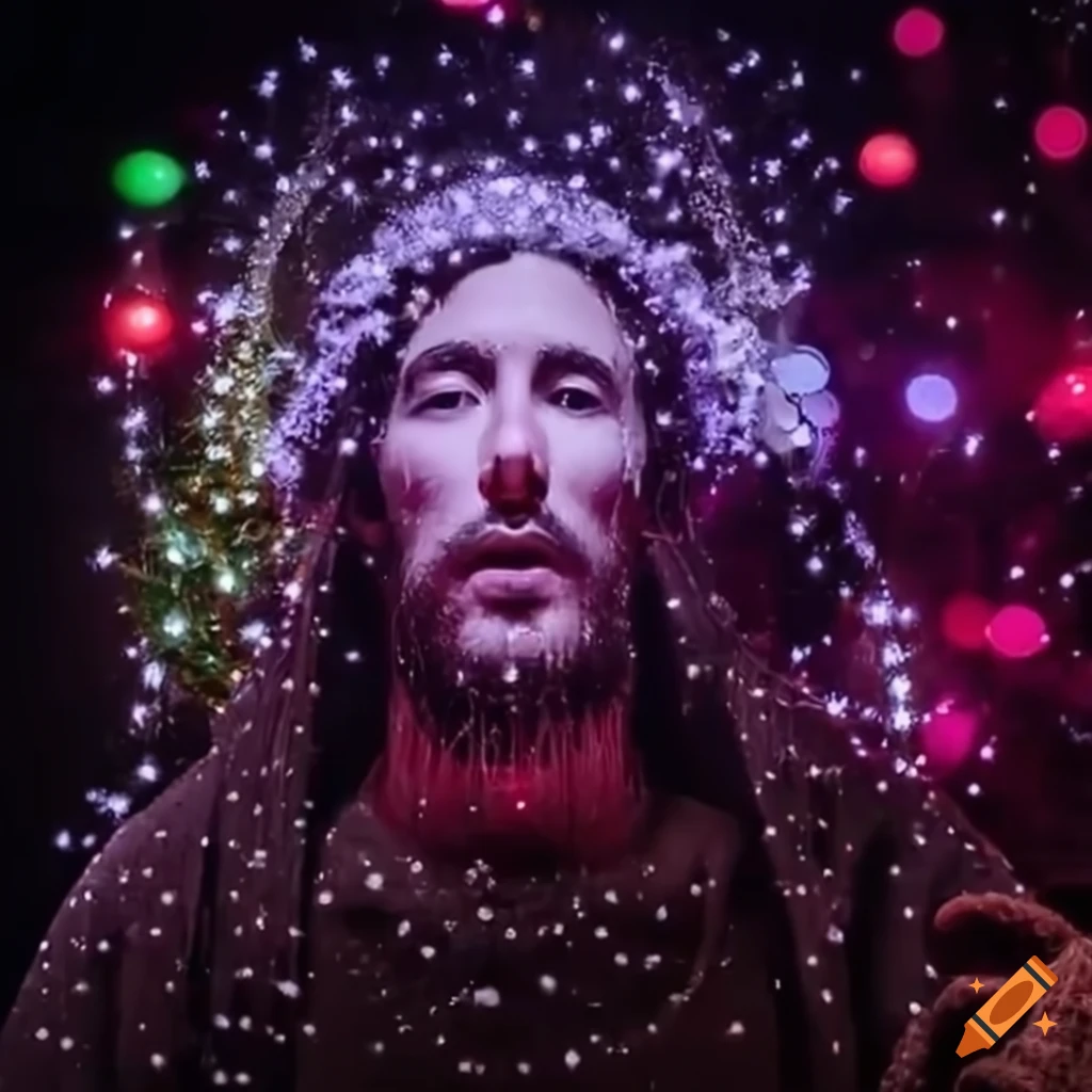 Snowy christmas lights with a hip hop theme