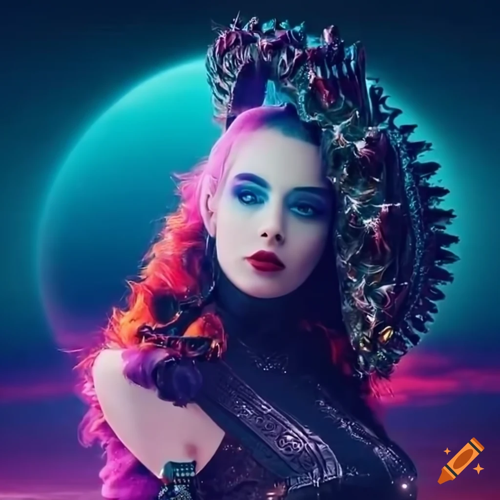 Futuristic Retro style Woman On An Alien Planet With Sea Horses On Craiyon futuristic-retro-style-woman-on-an-alien-planet-with-sea-horses-on-craiyon