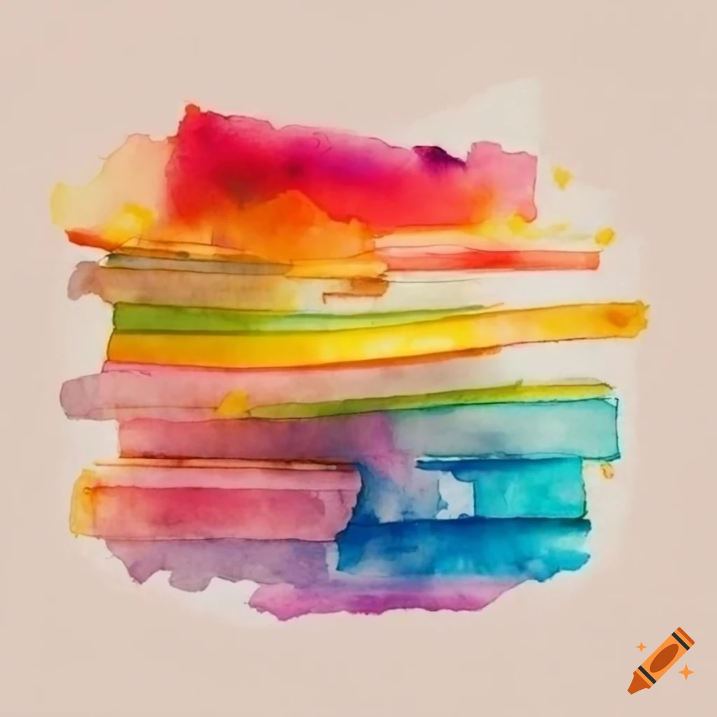 Colorful watercolor pile of papers on Craiyon