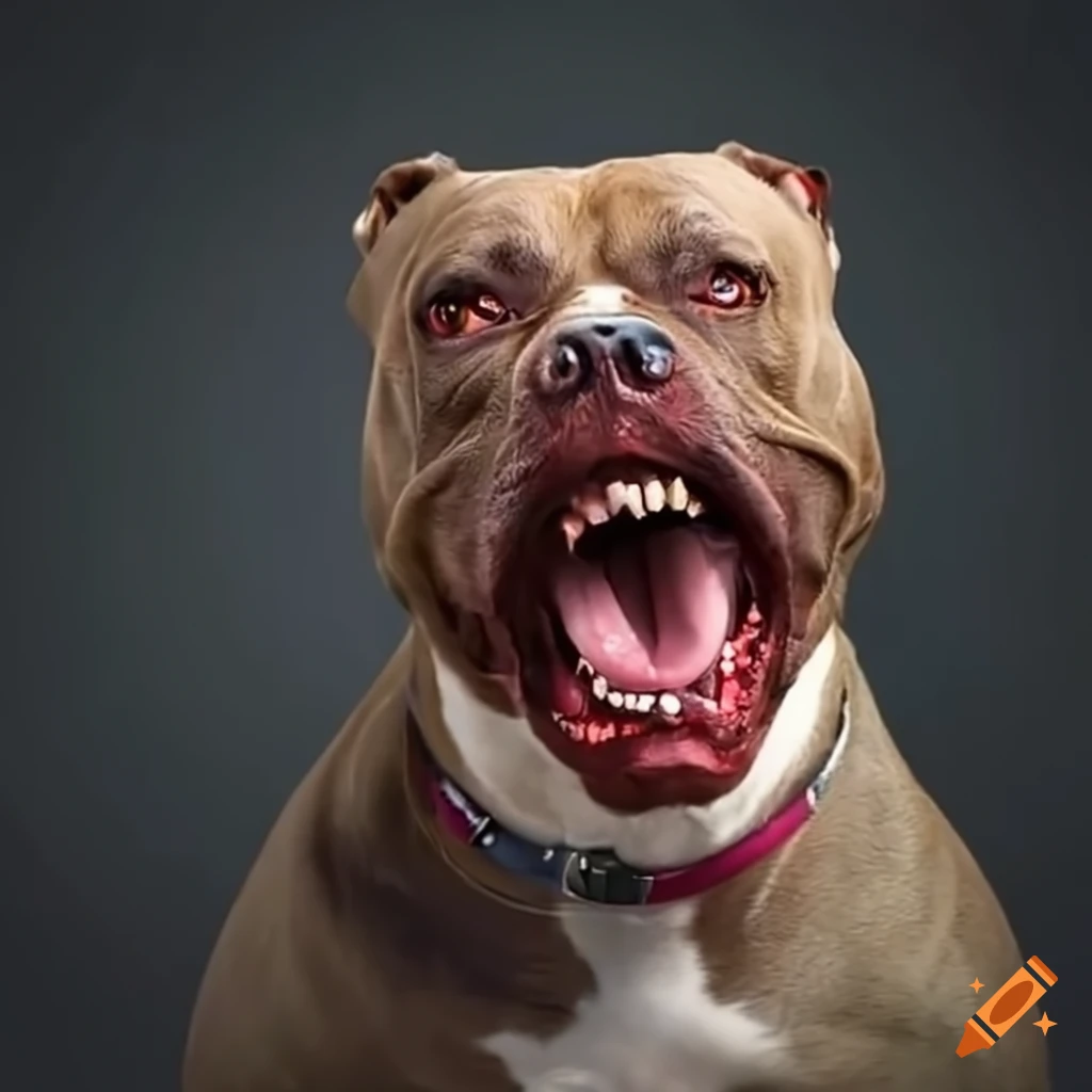 intimidating pitbull with fierce expression