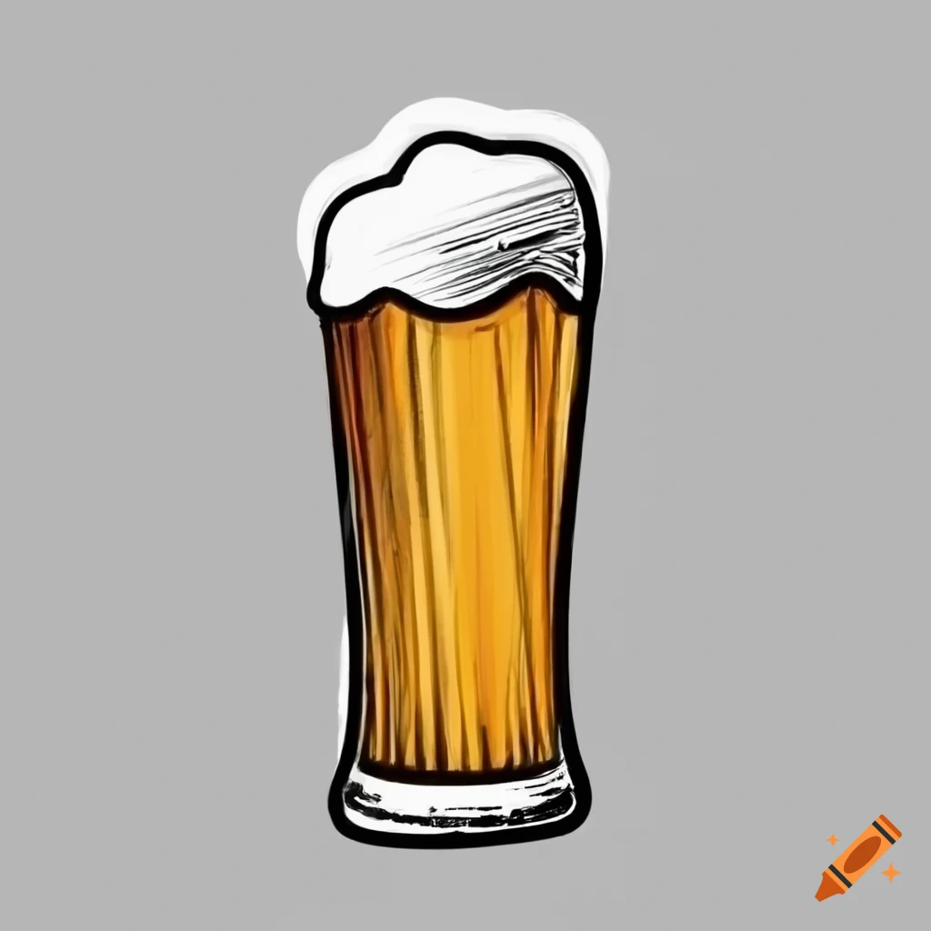 Beer glass pencil sketch