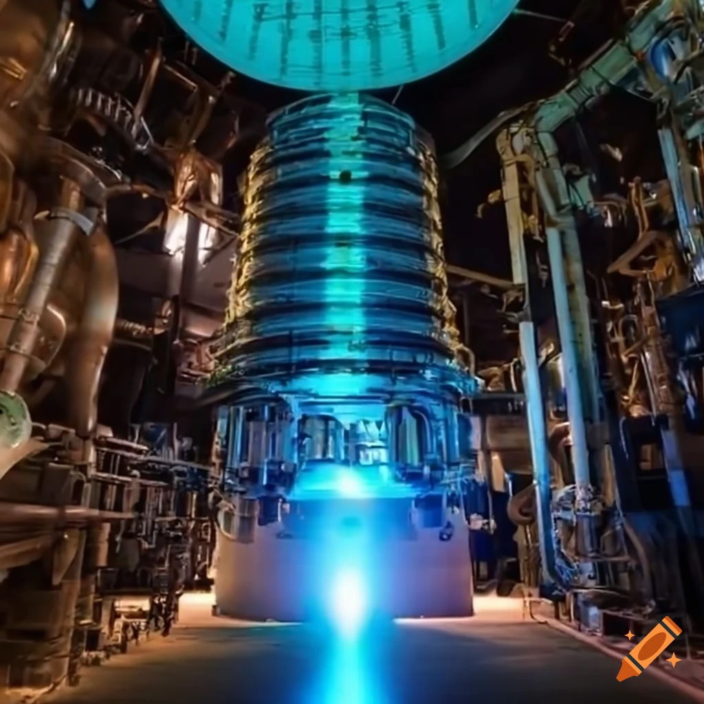 Image of a futuristic radiolysis plant with glowing reactors on Craiyon