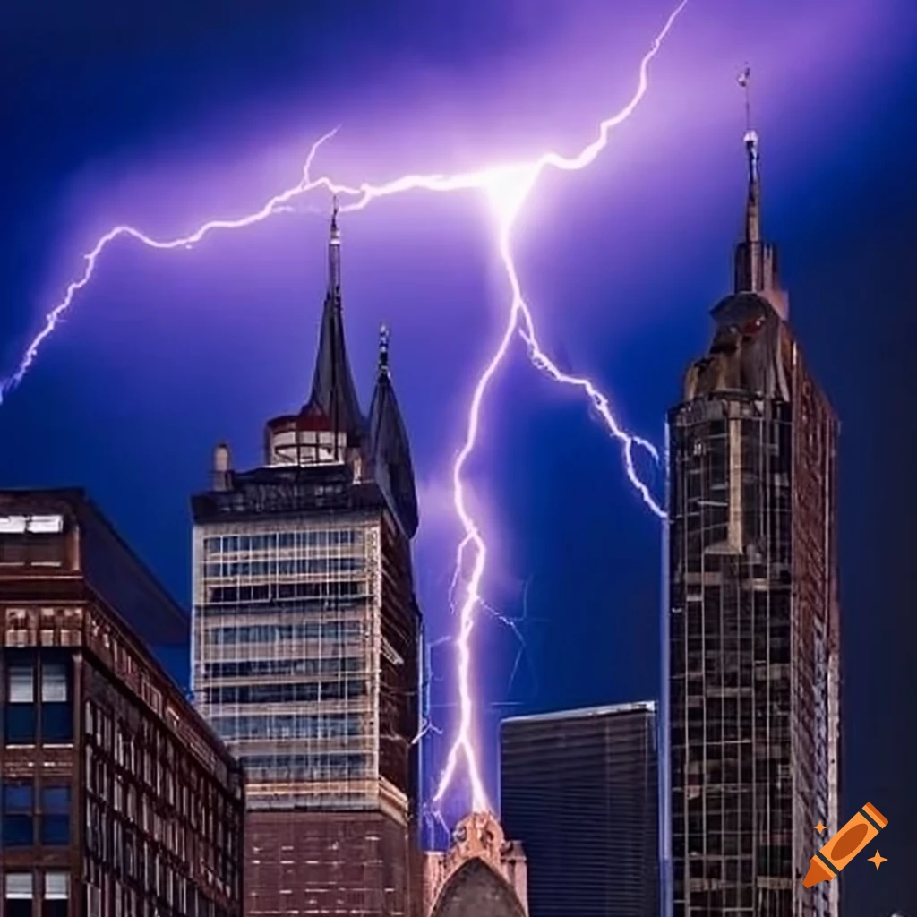 Building with lightning protection