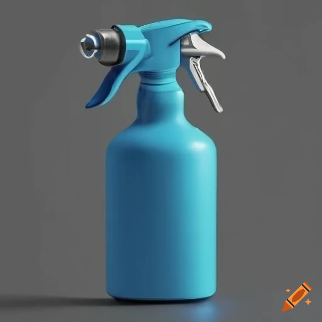 Blue and gray modern spray canister for metal coating