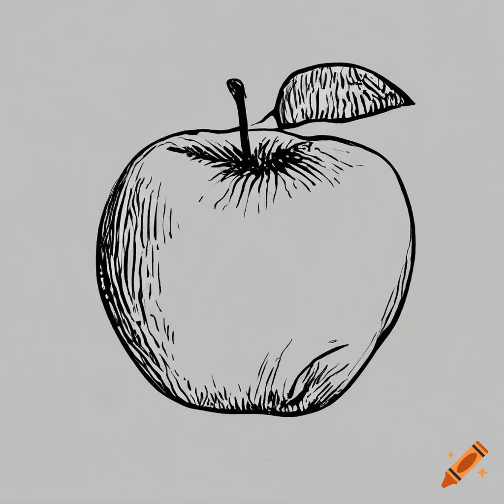 Drawing of an apple on Craiyon