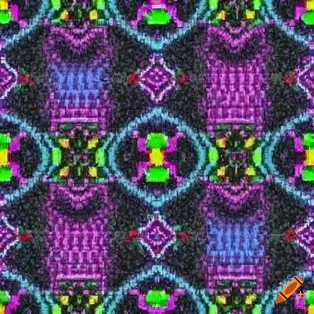 Neon pattern on black background on Craiyon