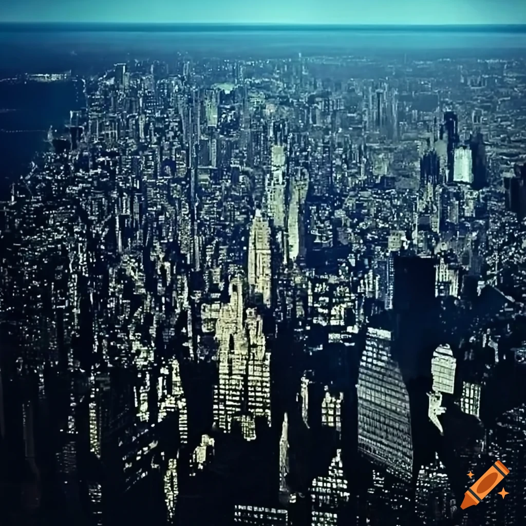 realistic depiction of an air battle over New York City in 1944