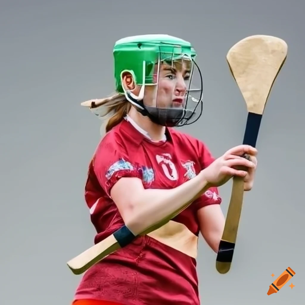 Women Playing Camogie On White Background women-playing-camogie-on-white-background