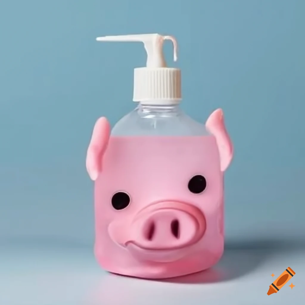 hand sanitizer bottle shaped like a dog wearing a face mask