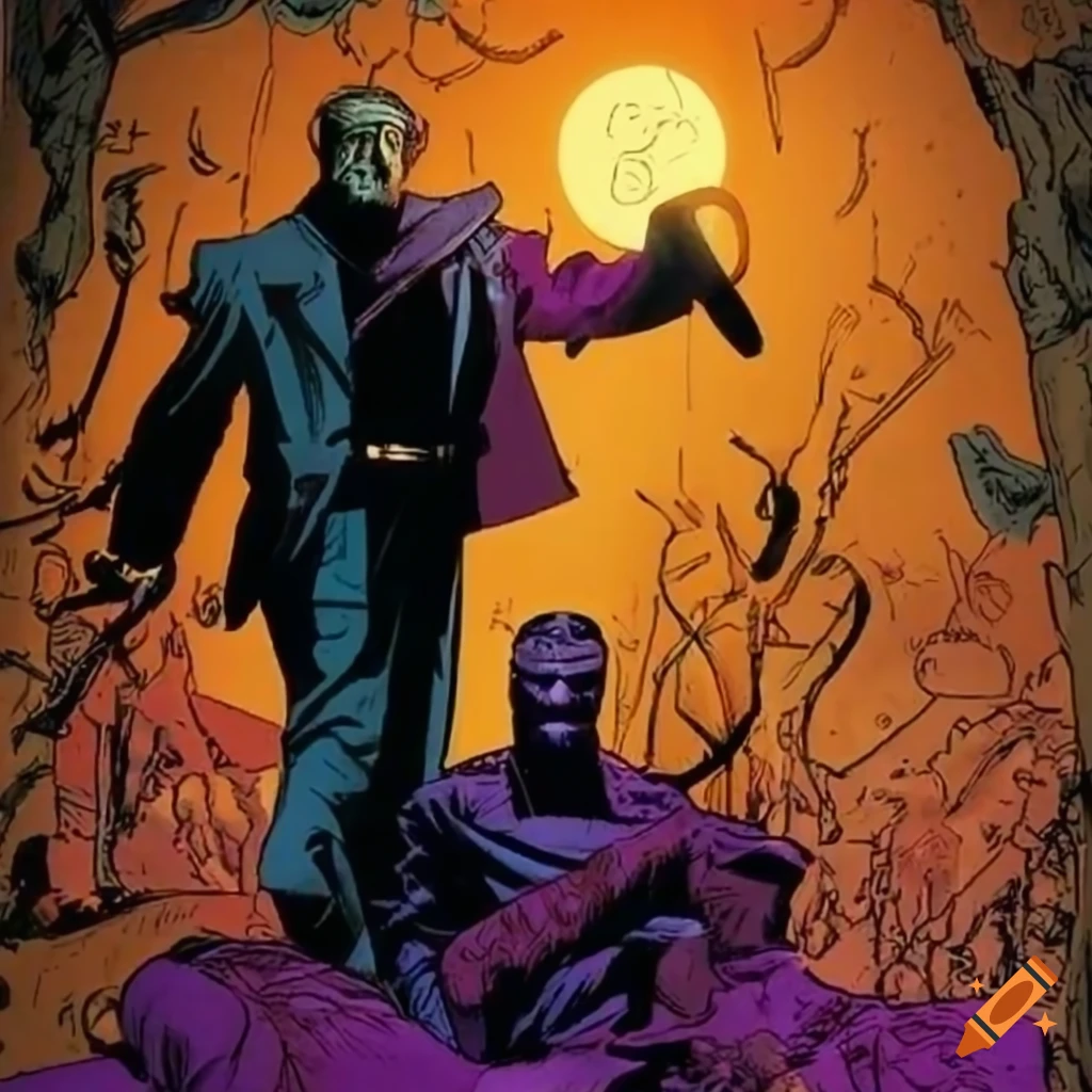comic book cover of Doctor Frankenstein and his creation