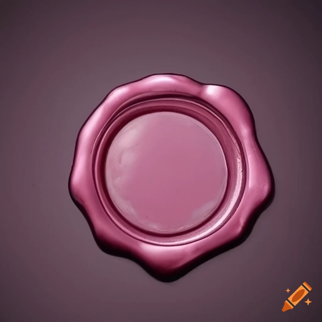 Pink wax seal with gold leaf design on Craiyon