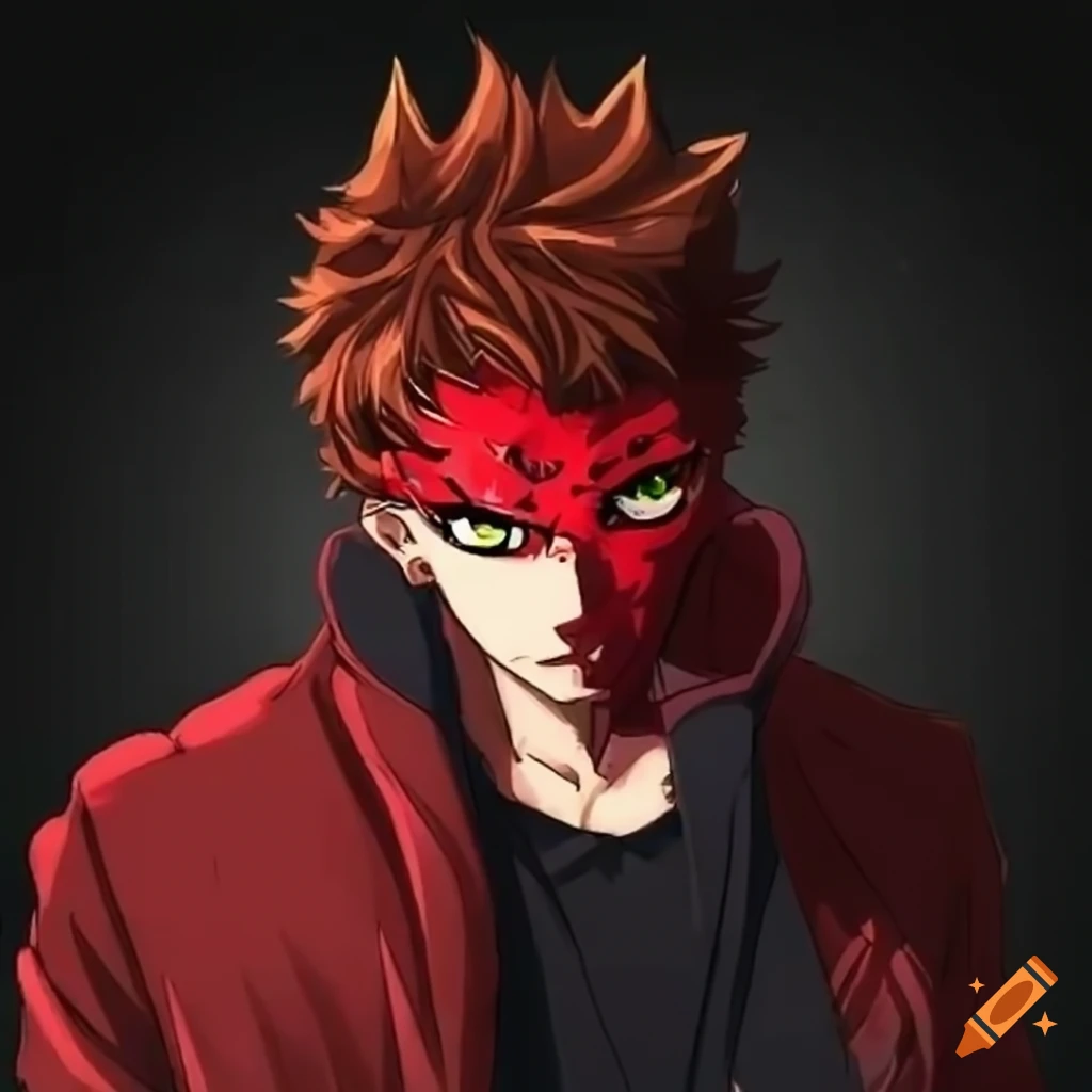 Animestyle depiction of a high school delinquent with inner demons