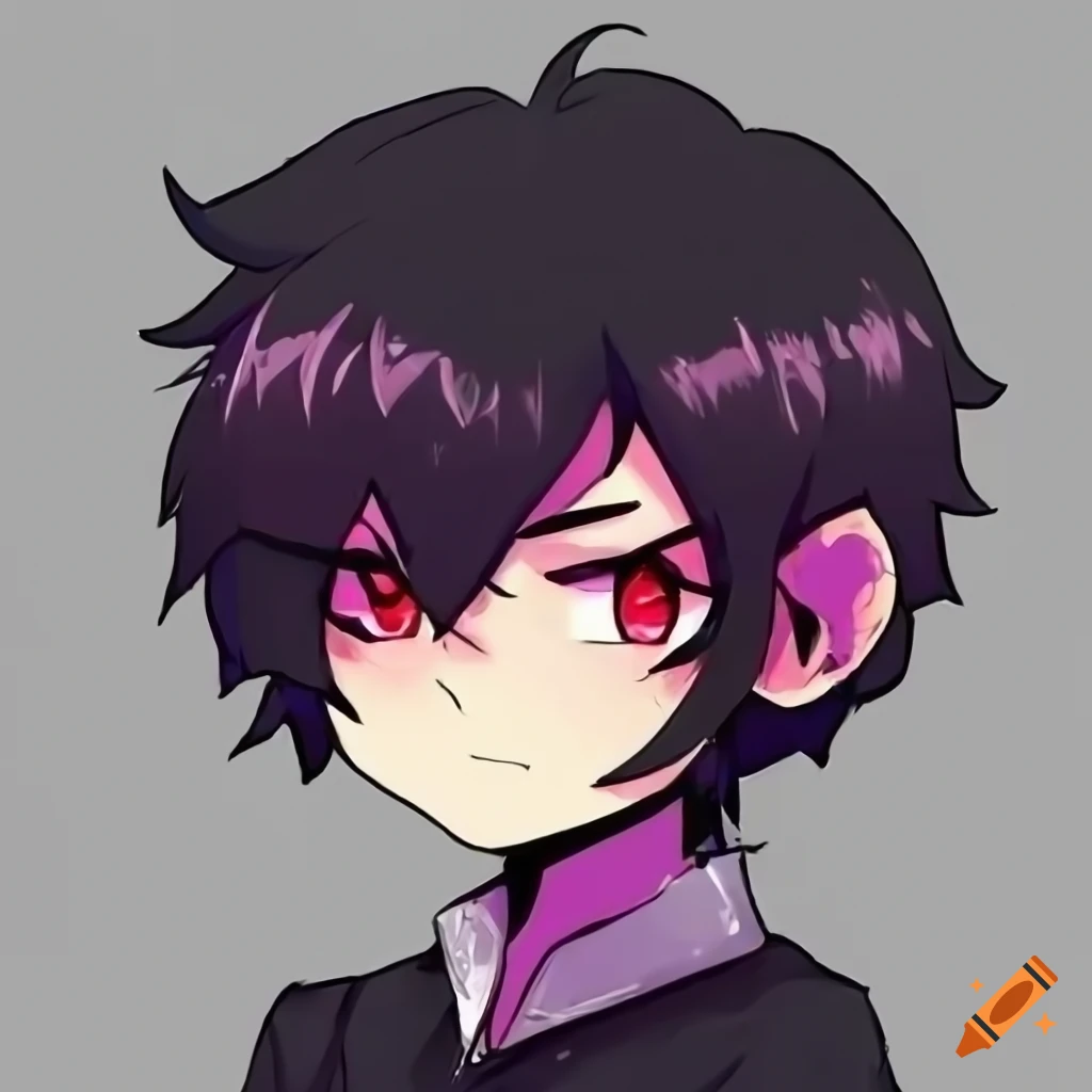 chibi anime boy with black hair