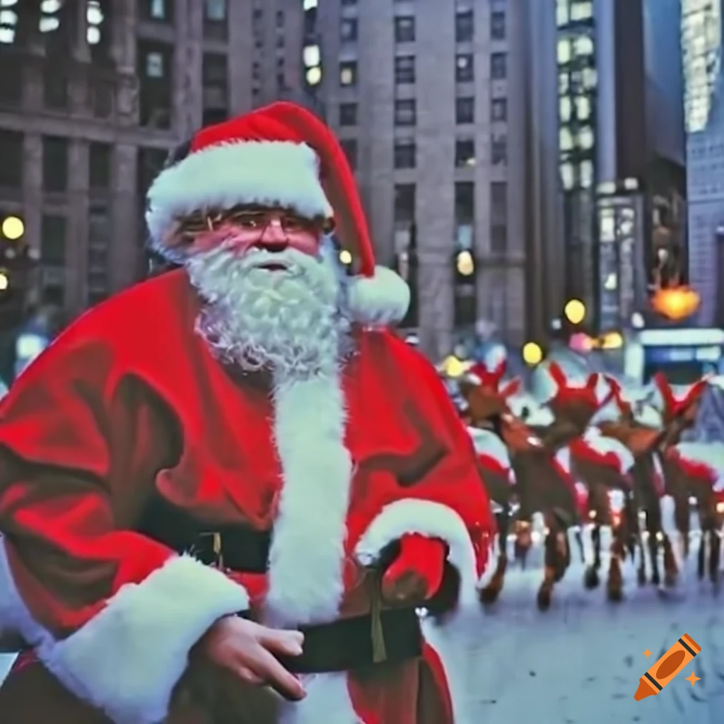 Santa Claus With Rudolph In New York On Craiyon