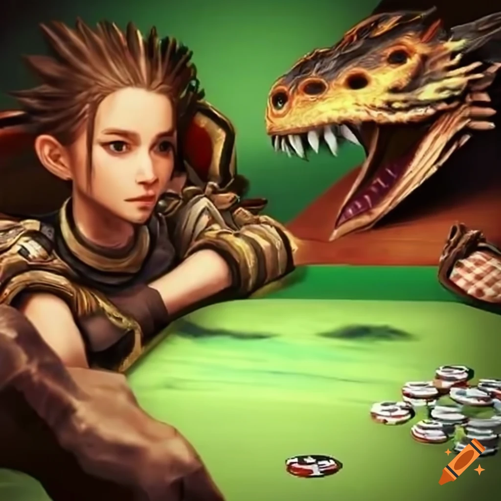 image of a monster hunter themed poker game