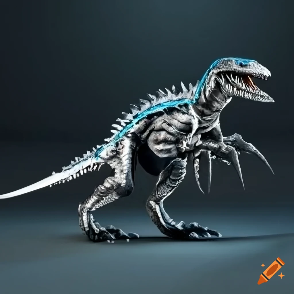 Robotic Velociraptor With Blade Claws And Spikes