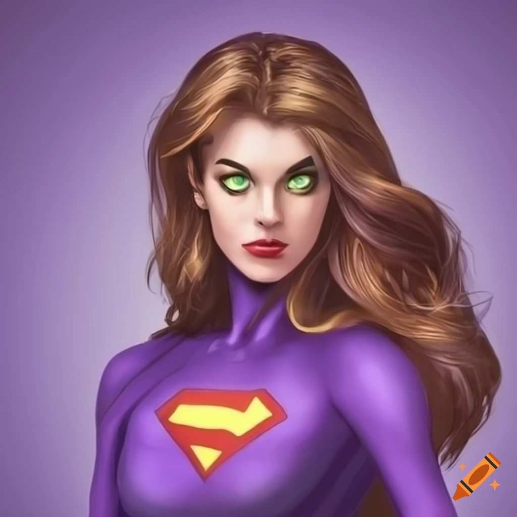 Image Of A Female Superhero With Brown Hair And Green Eyes On Craiyon 