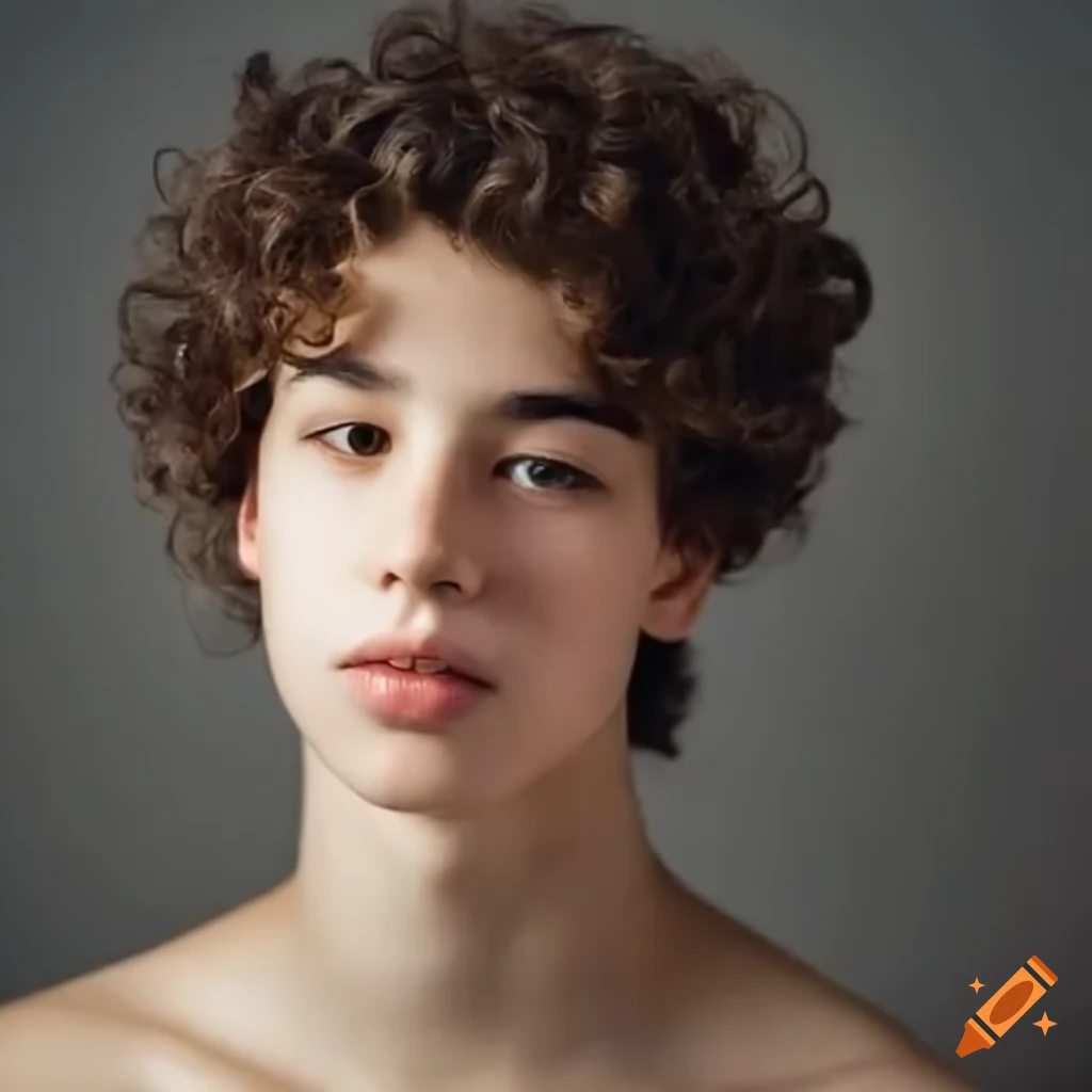 Handsome 17 year old Guy With Sun kissed Skin And Curly Hair On Craiyon
