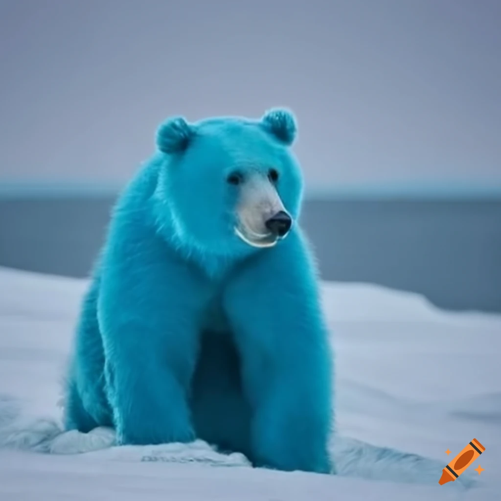 Blue Bear In The North Pole On Craiyon