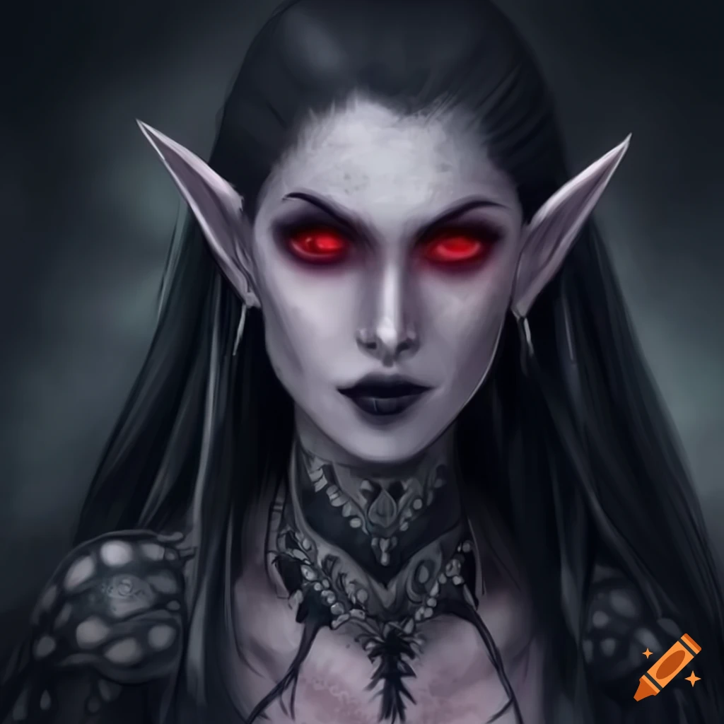Dark Elf Princess With Black Hair And Red Eyes On Craiyon 5195