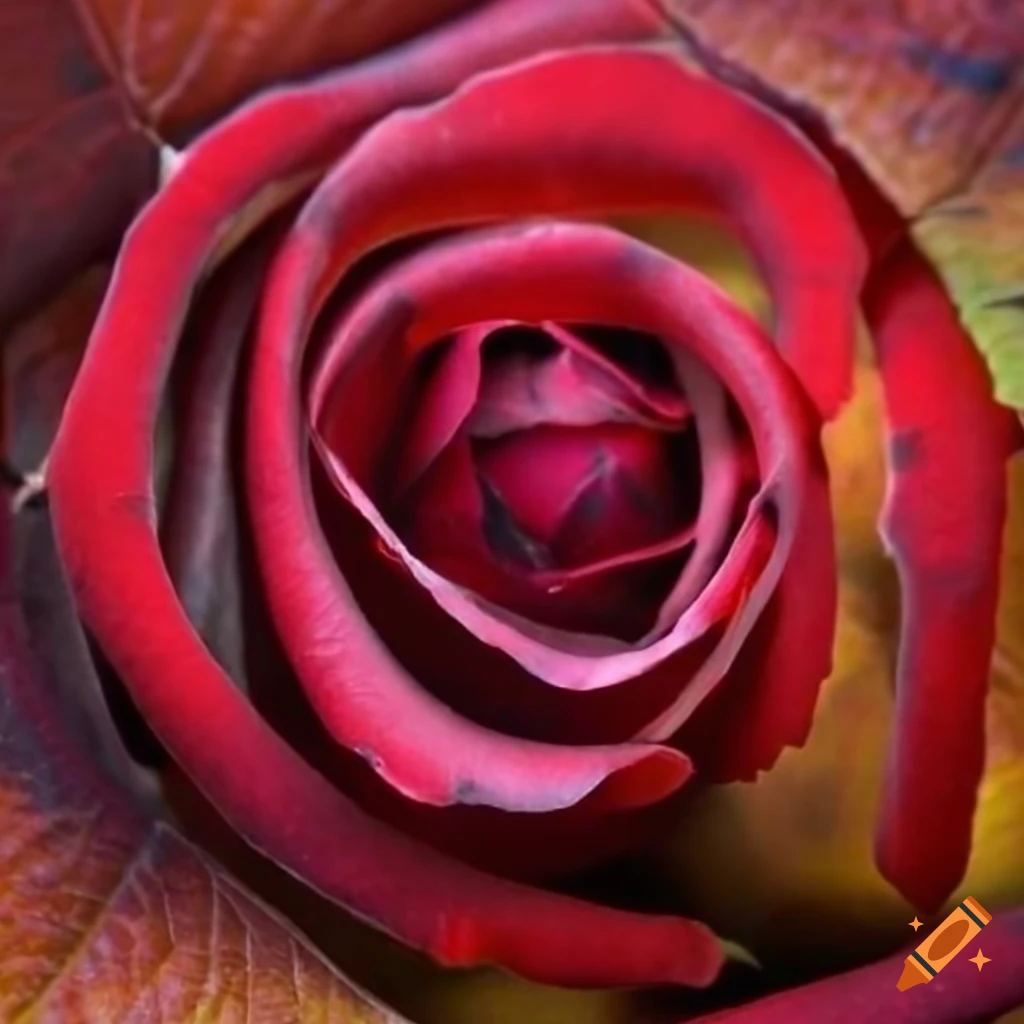red rose on a maple leaf