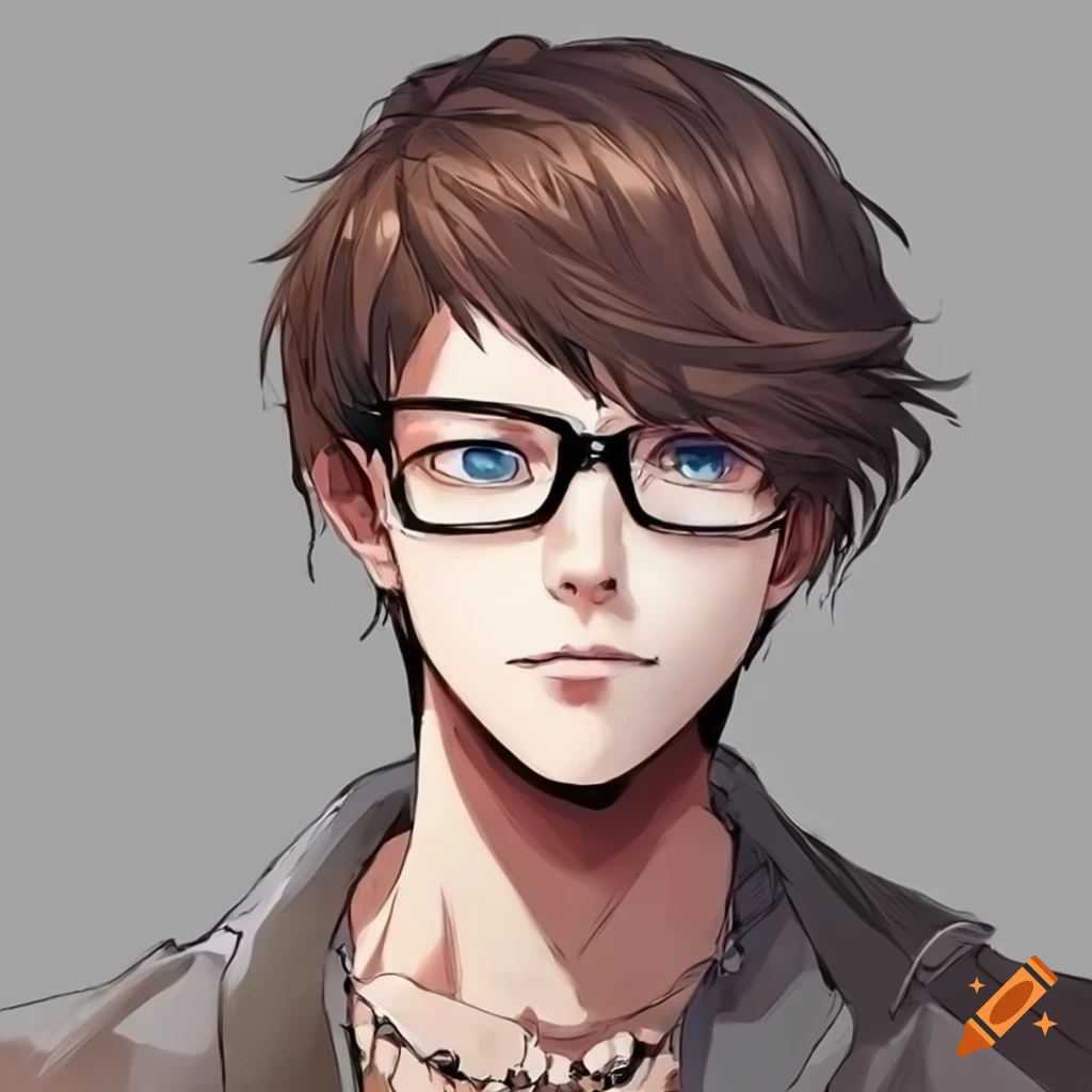 portrait of a attractive nerdy man with glasses