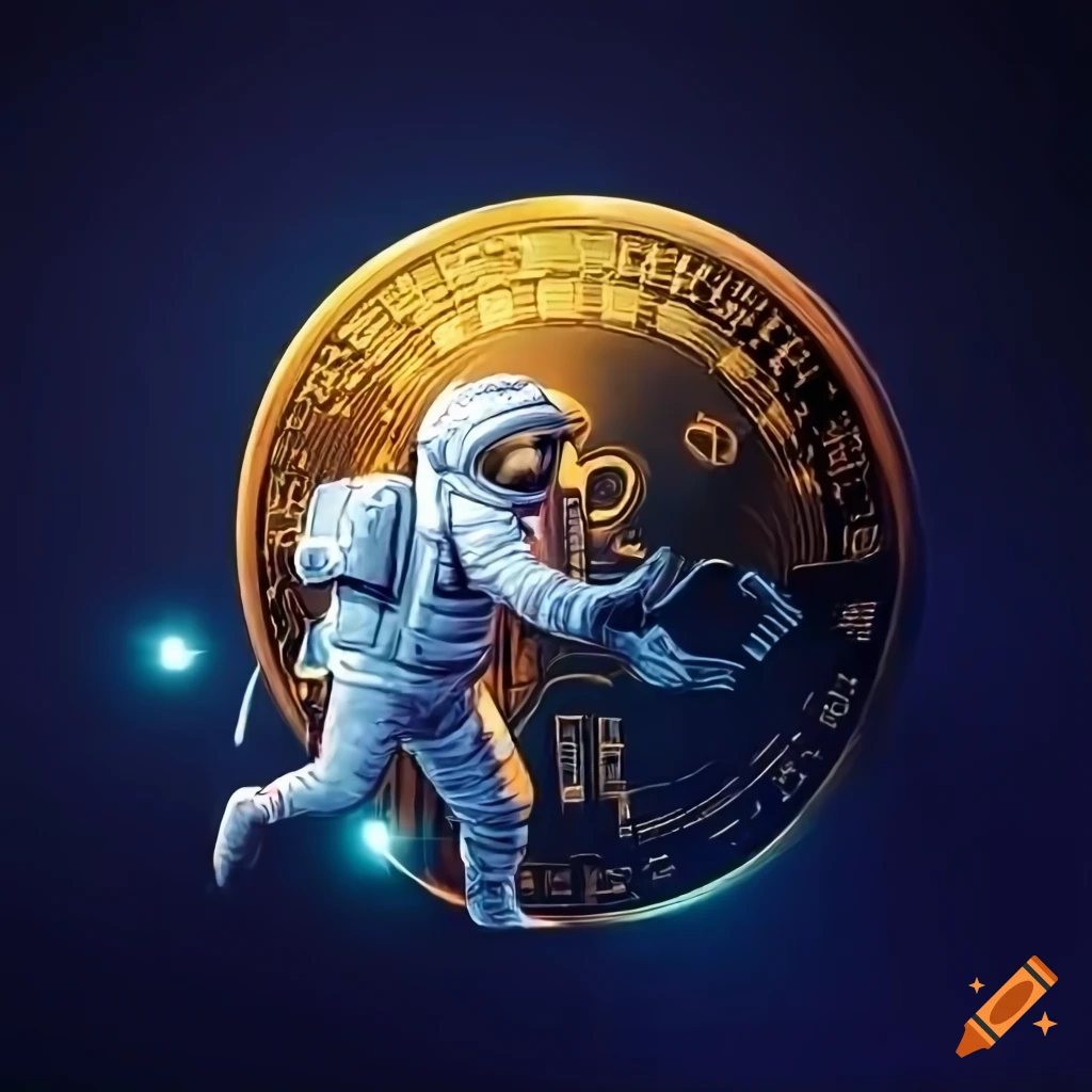 Portrait of Starcoin cryptocurrency going to the moon on Craiyon