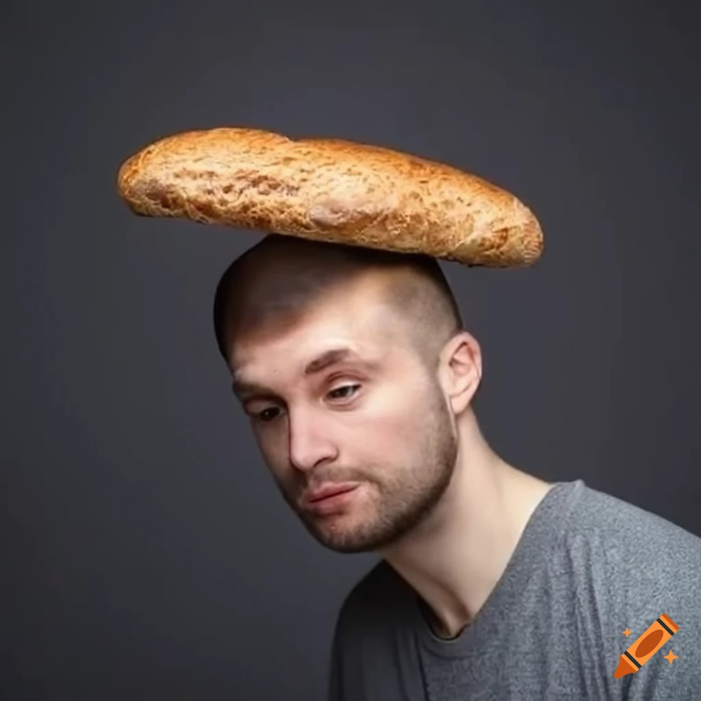 man-with-bread-on-his-head-on-craiyon